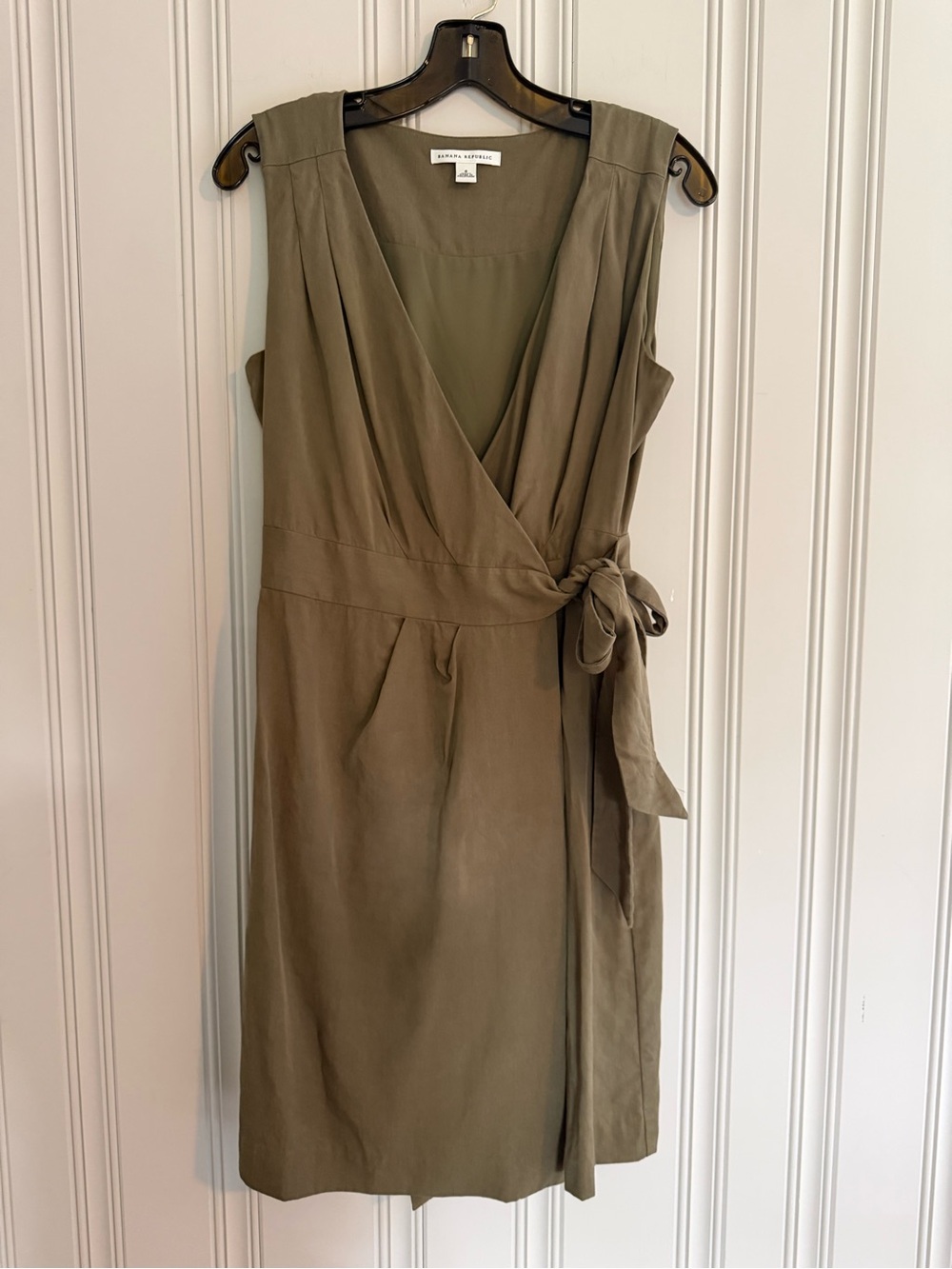 Banana Republic Olive Wrap Midi Dress